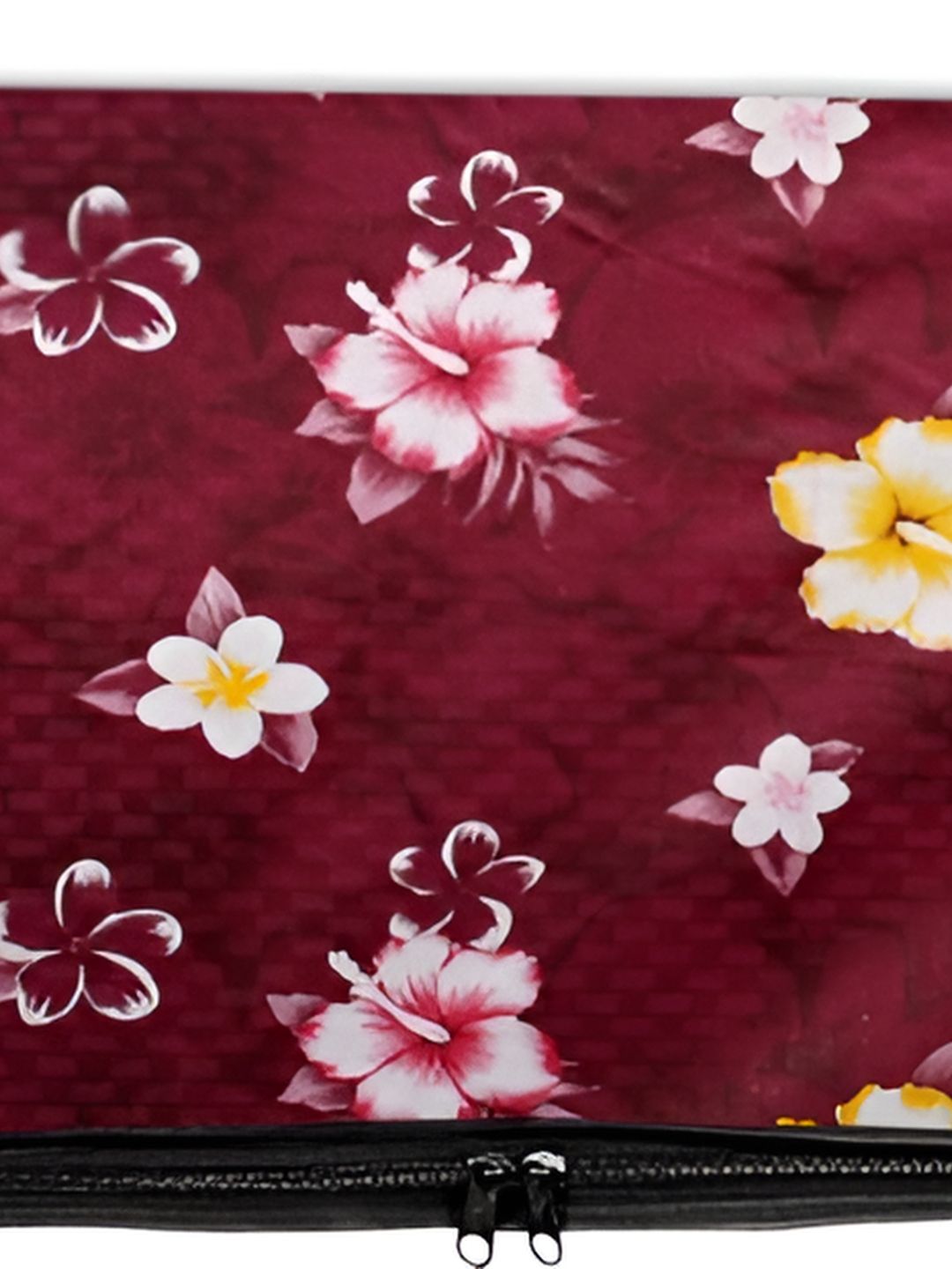 Stylista Maroon & White Floral Printed Rectangle Zipper Floor Mat-image-38