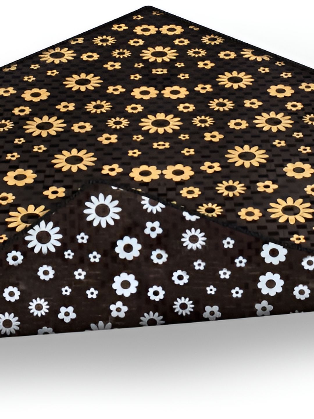Stylista Black & Yellow Floral Printed Floor Mat-image-39
