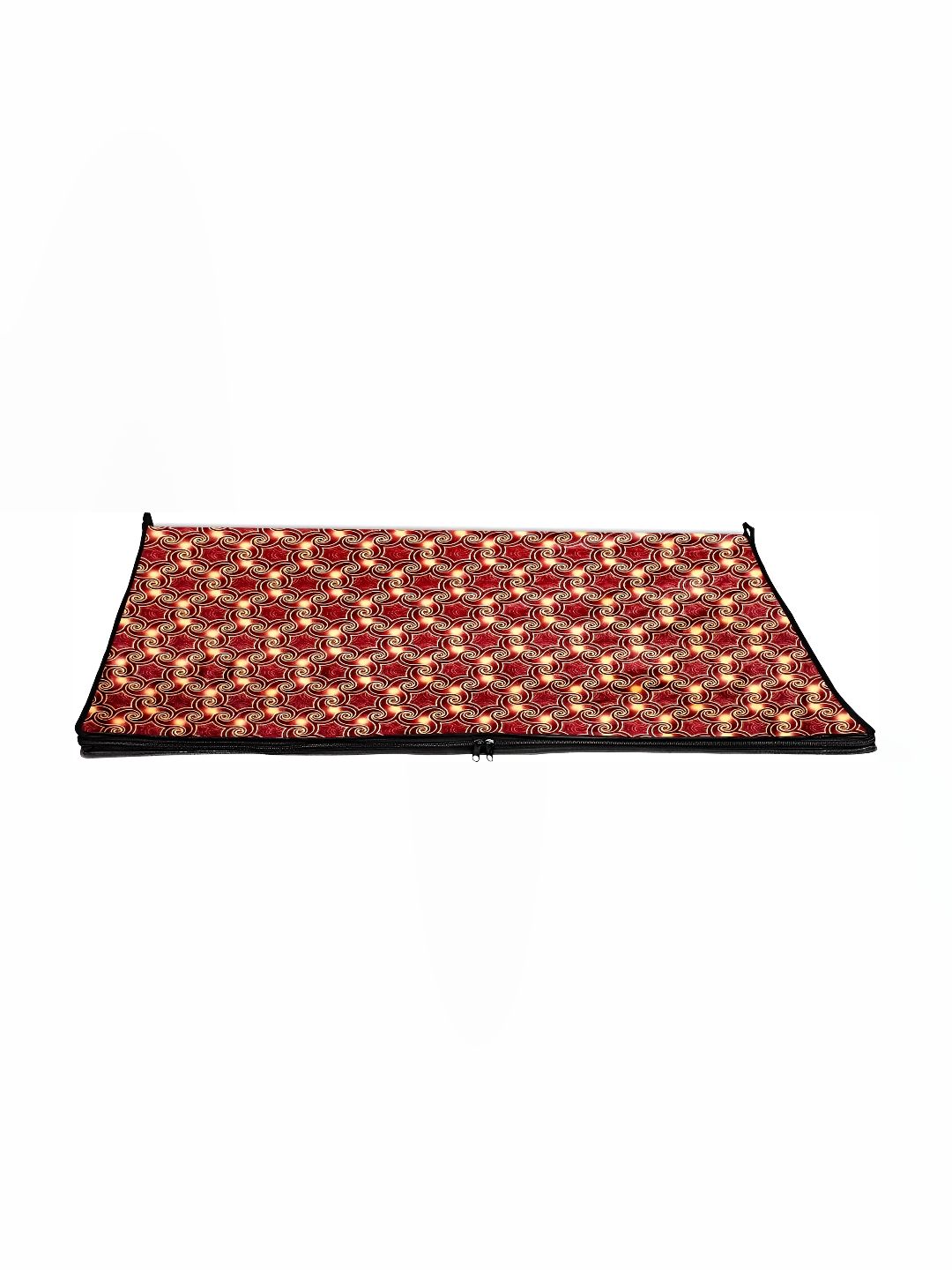 Stylista Maroon & Cream Printed Rectangle Zipper Floor Mat-picture-52