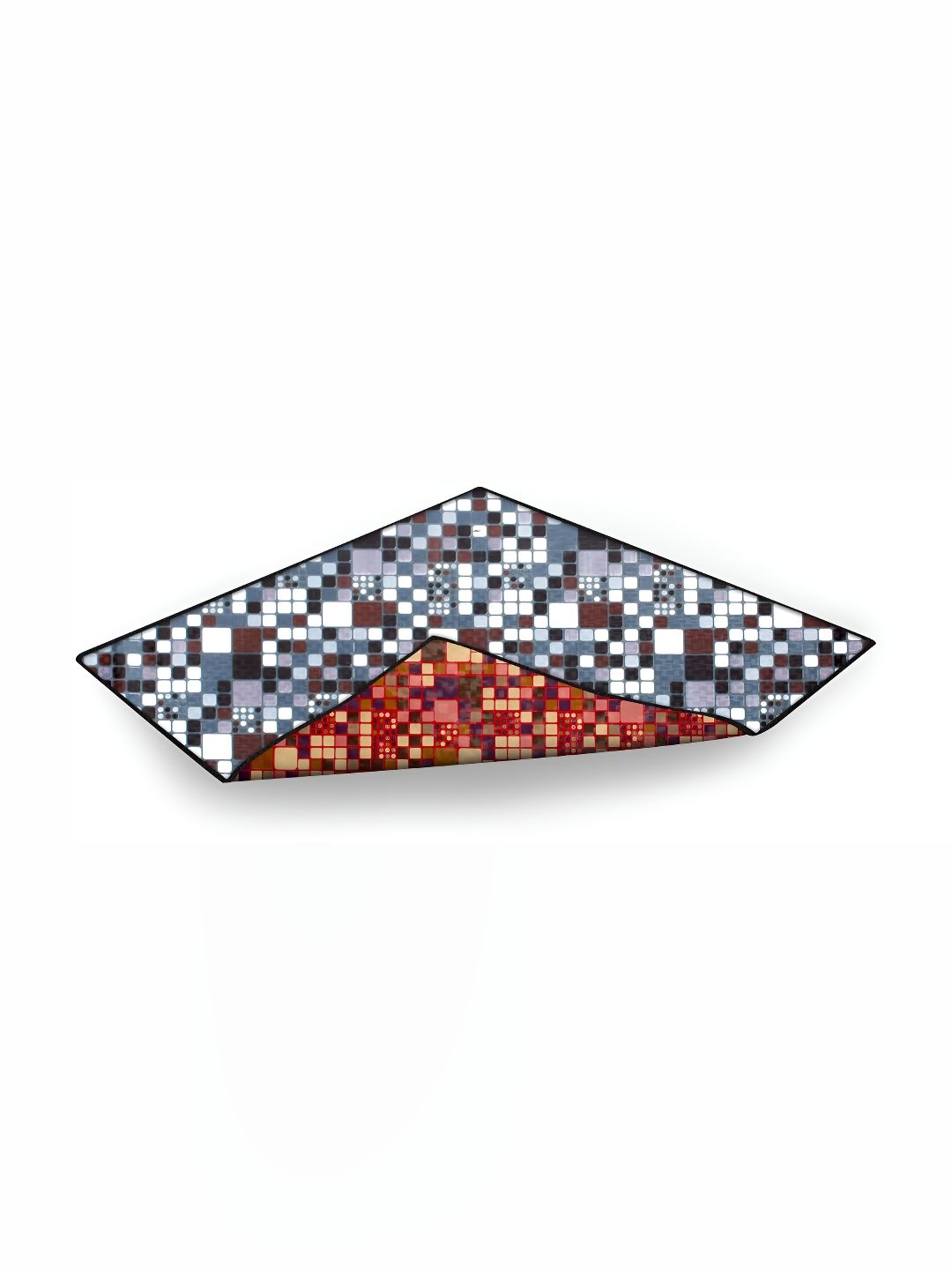 Stylista Brown & Blue Geometric Printed Rectangular Floor Mat-image-34