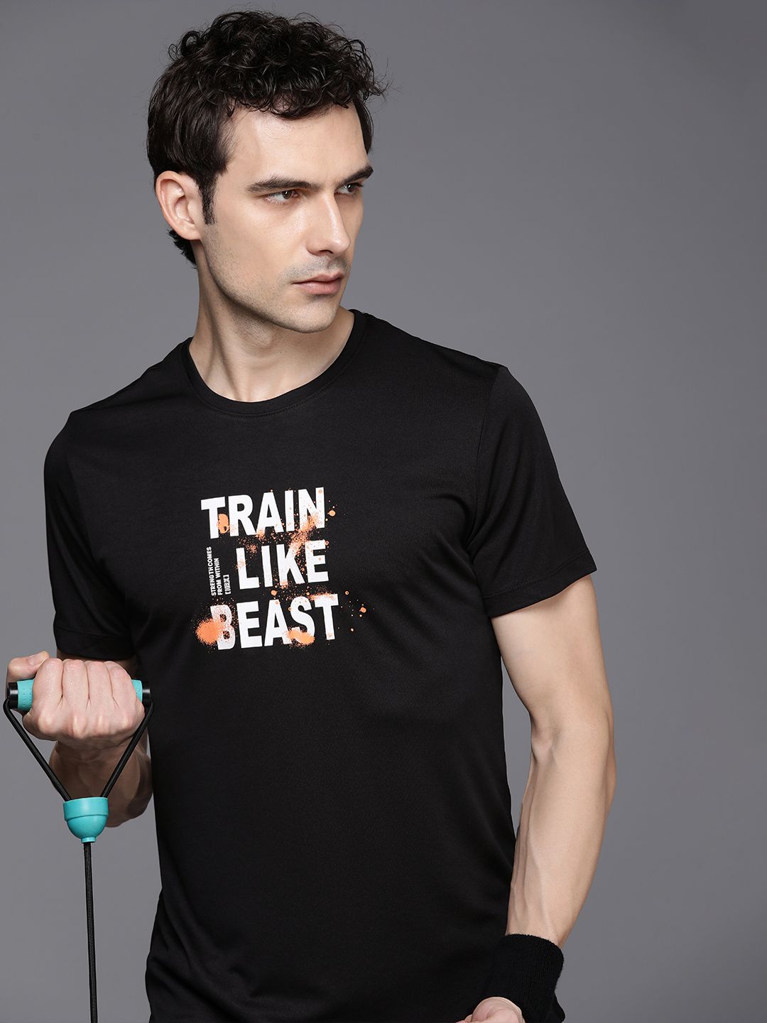 HRX by Hrithik Roshan Typography Printed Rapid Dry Antimicrobial Finish Training T-shirt-picture-10