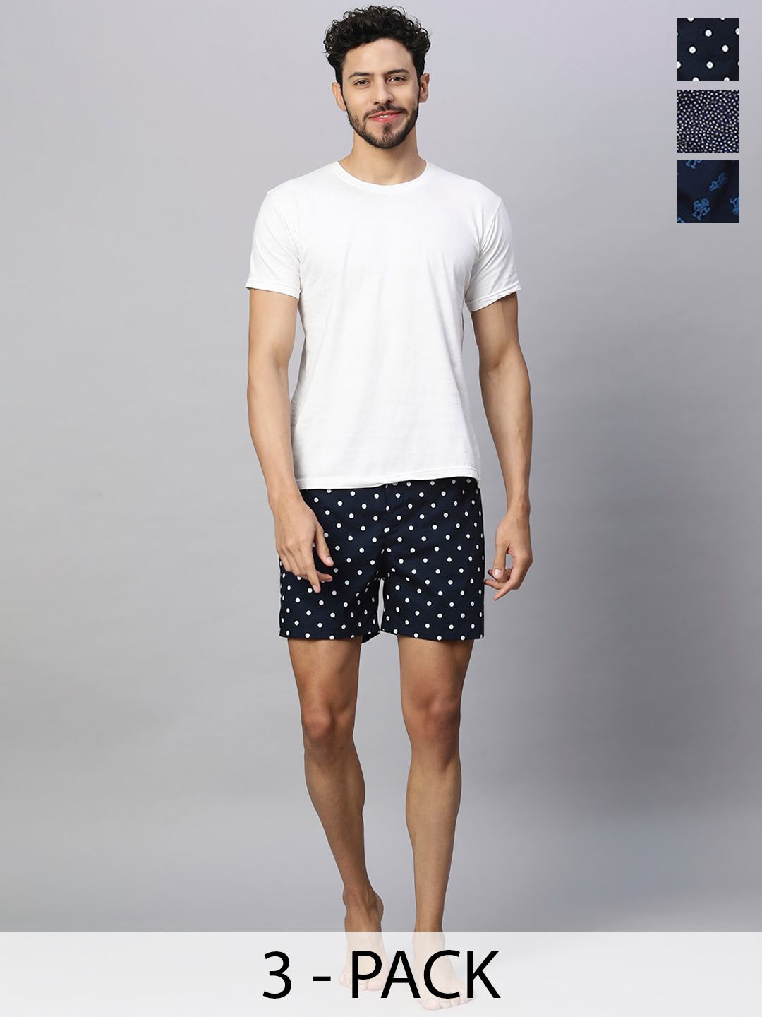 URBAN SCOTTISH Pack Of 3 Printed Pure Cotton Boxers USBX2433_-picture-39