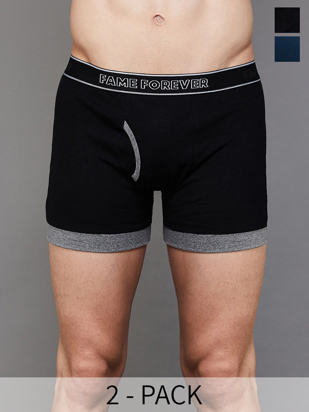 Fame Forever by Lifestyle Pack Of 2 Cotton Trunks 1000011085813-DARK TEAL-picture-12