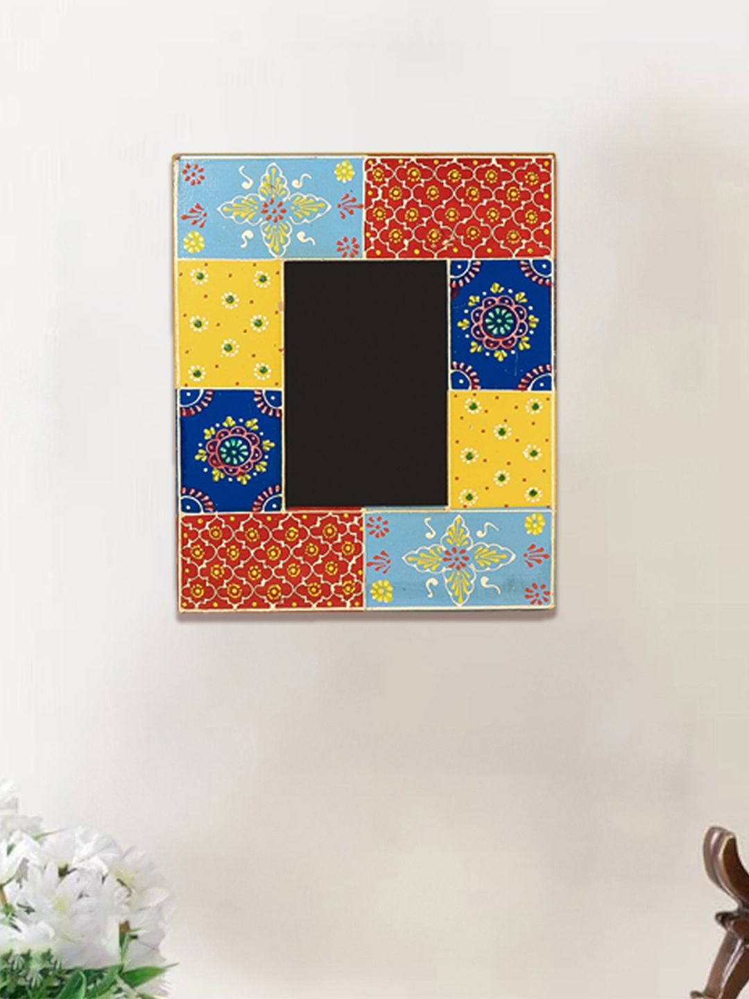 Ekhasa Blue & Yellow Wooden Wall Mount Photo Frame-picture-27