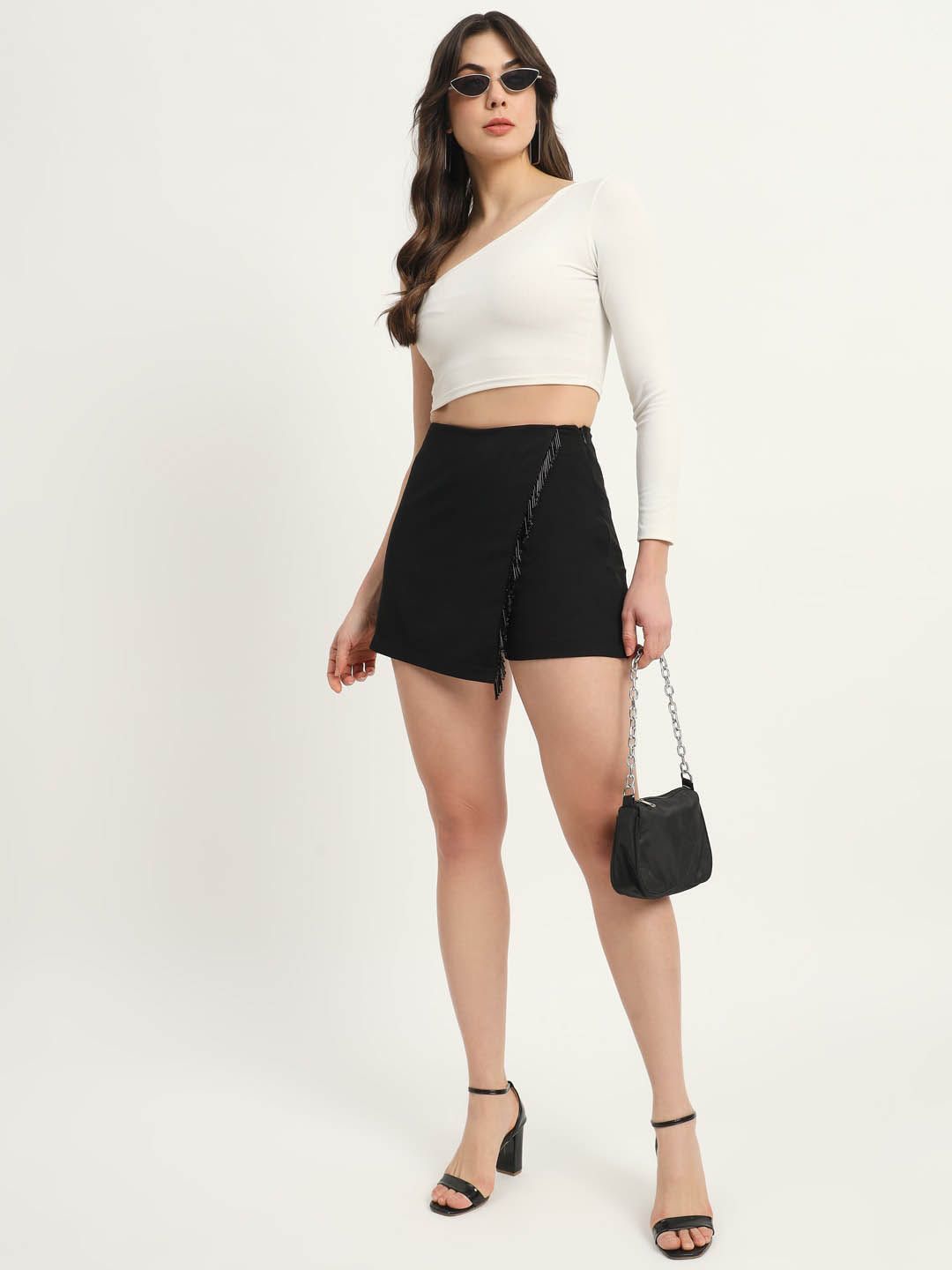 Zastraa Black A line Mini Skort view 2