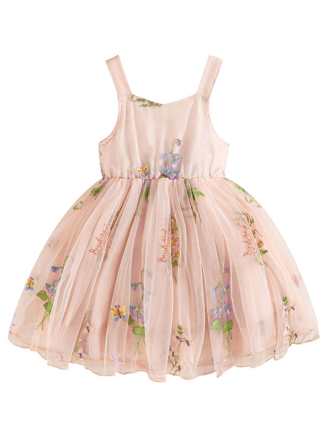 StyleCast Infant Girls Pink Floral Printed Embellished Shoulder Straps Balloon Dress-picture-14