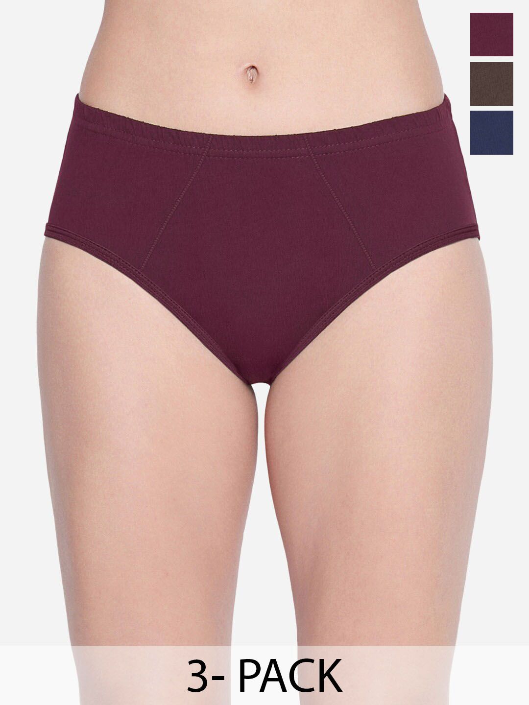 Bodycare Pack Of 3 Assorted Cotton Hipster Briefs-picture-30