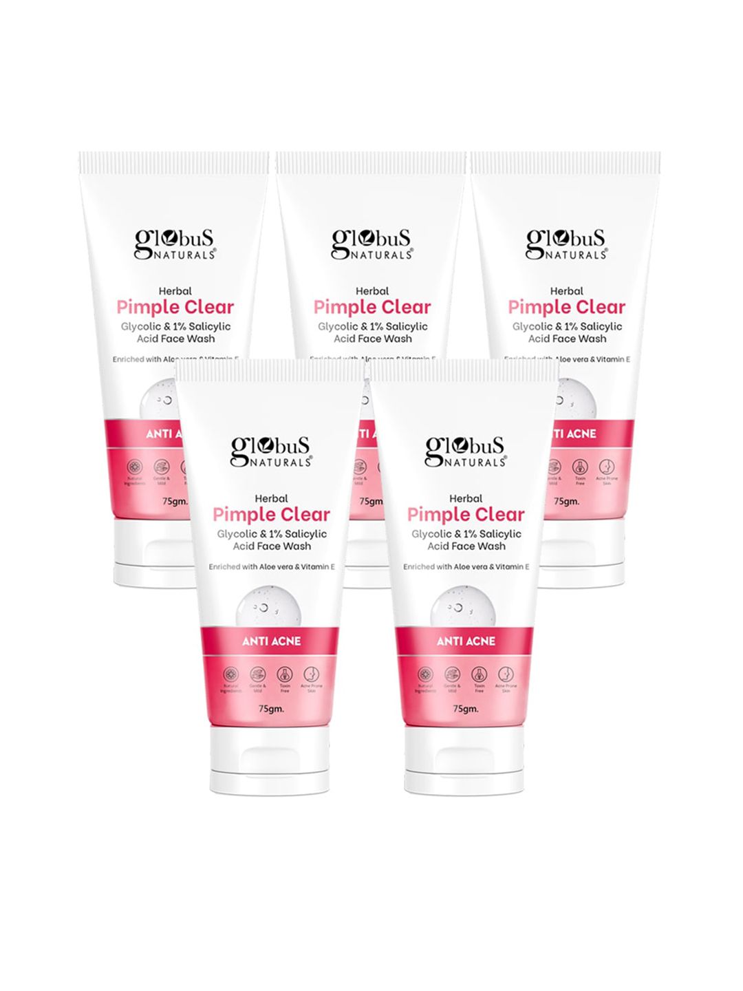 Globus naturals Set of 5 Pimple Clear Glycolic & Salicylic Acid Face Wash -  75 g mach-picture-35