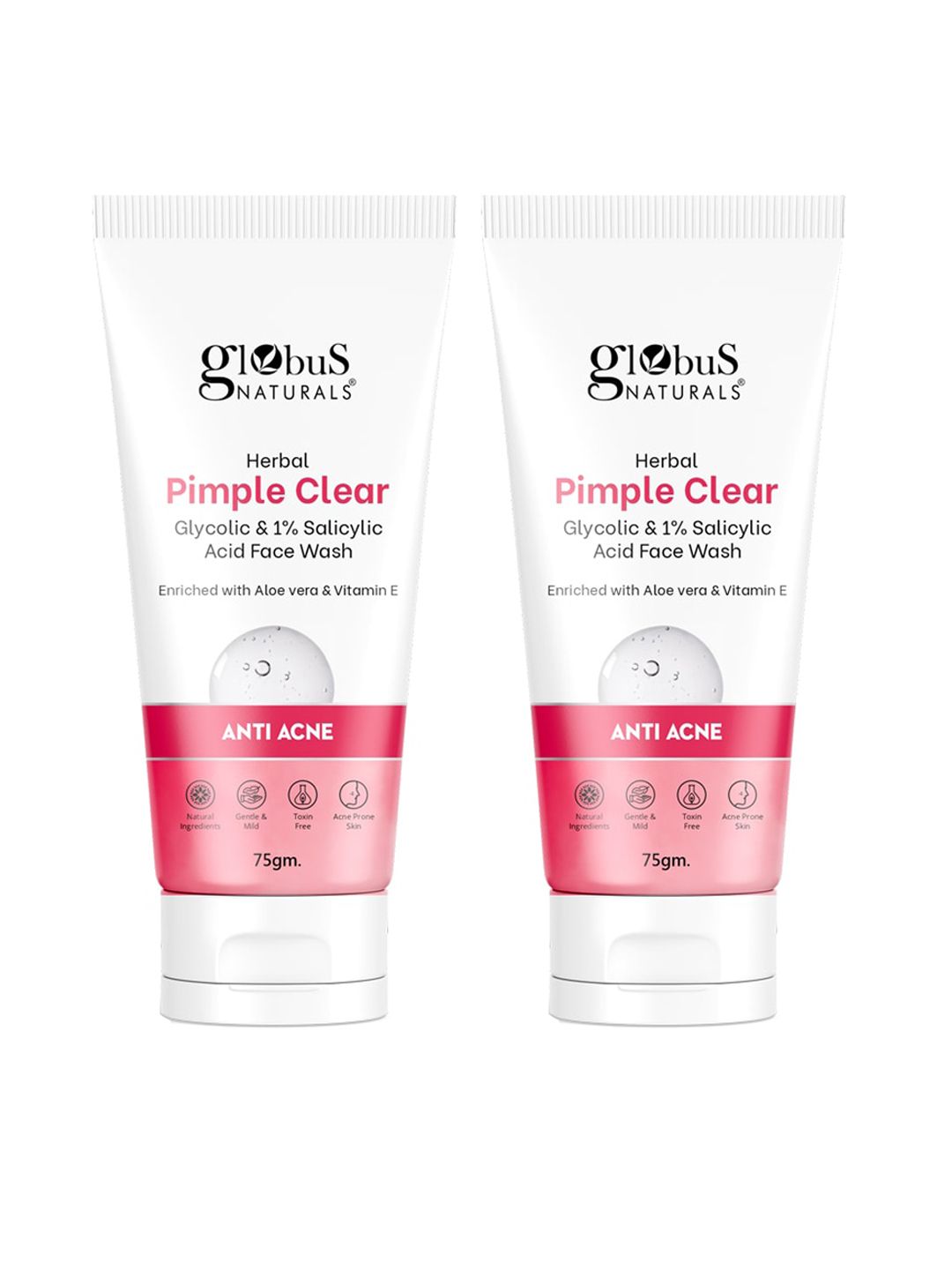 Globus naturals Set of 2 Pimple Clear Glycolic & Salicylic Acid Face Wash -  75 g mach-picture-33