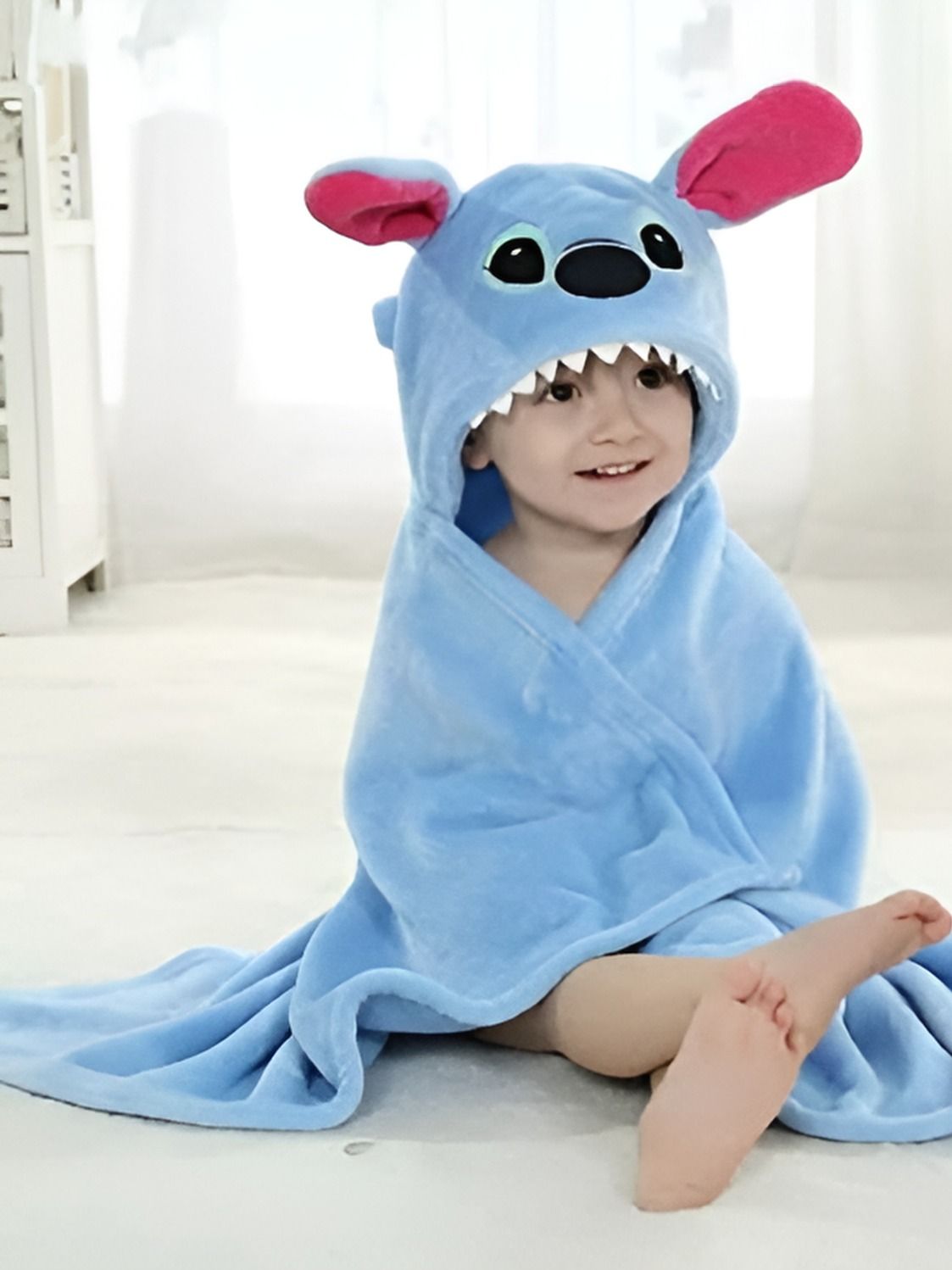 Bajo's Turquoise Blue Cartoon Characters Cotton AC Room 350 GSM Single Bed Blanket-picture-54