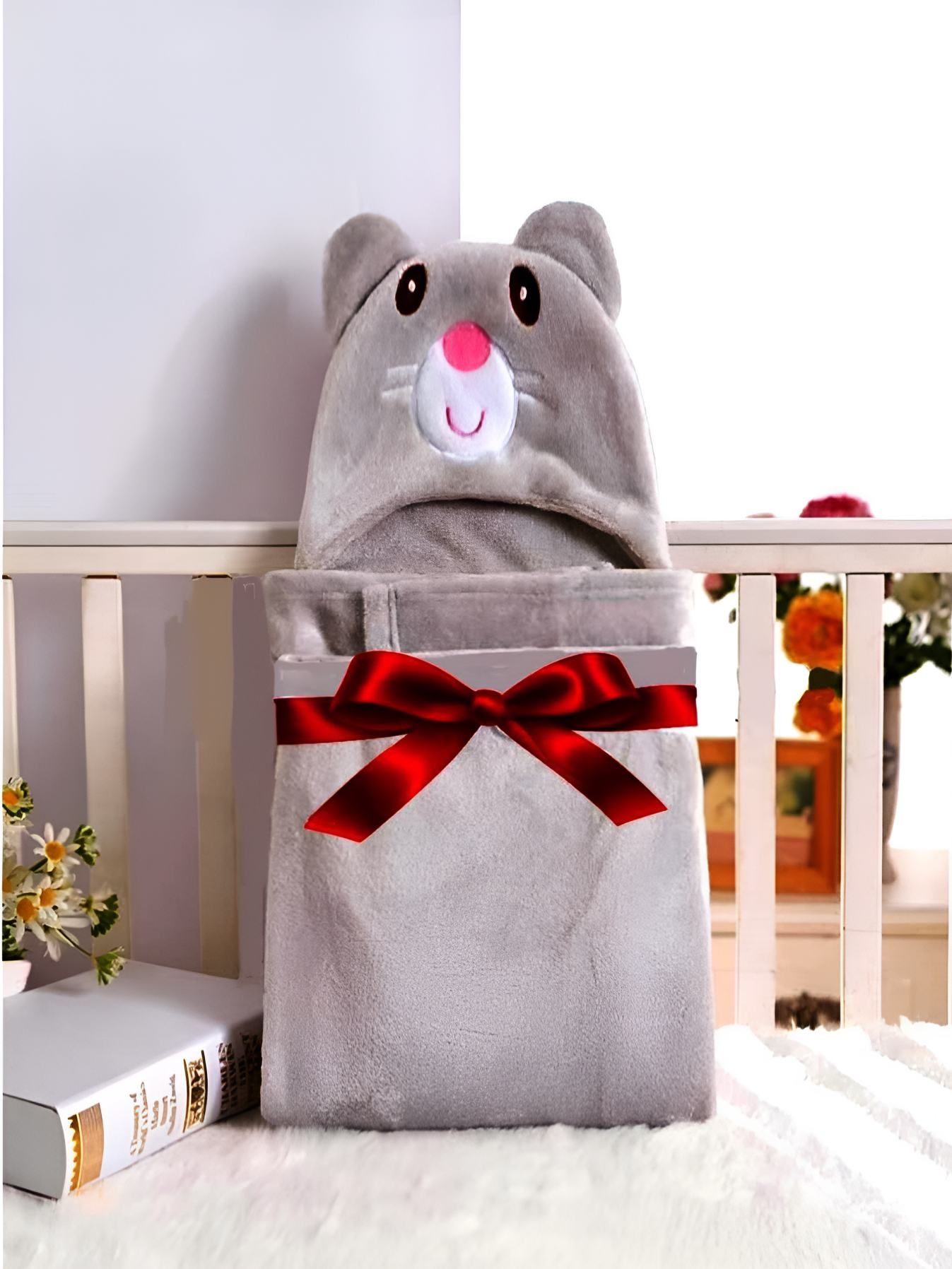 Bajo's Grey & Red Cartoon Characters Cotton AC Room 350 GSM Single Bed Blanket-picture-11