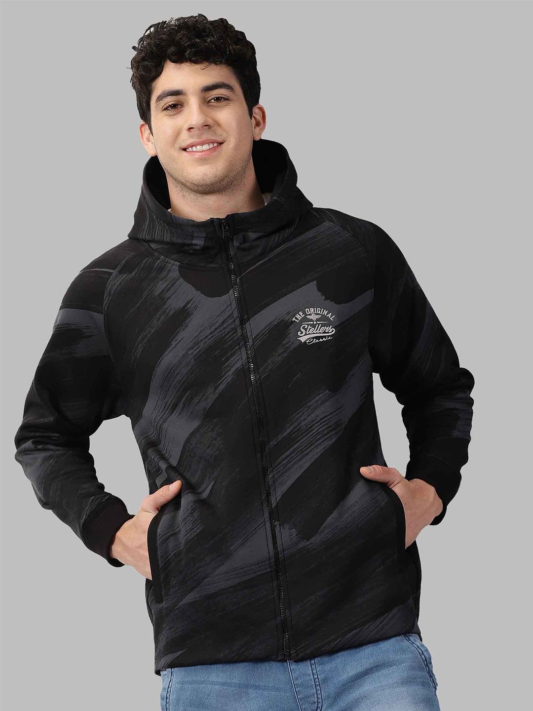 STELLERS Abstract Printed Hooded Front-Open Sweatshirt-picture-48