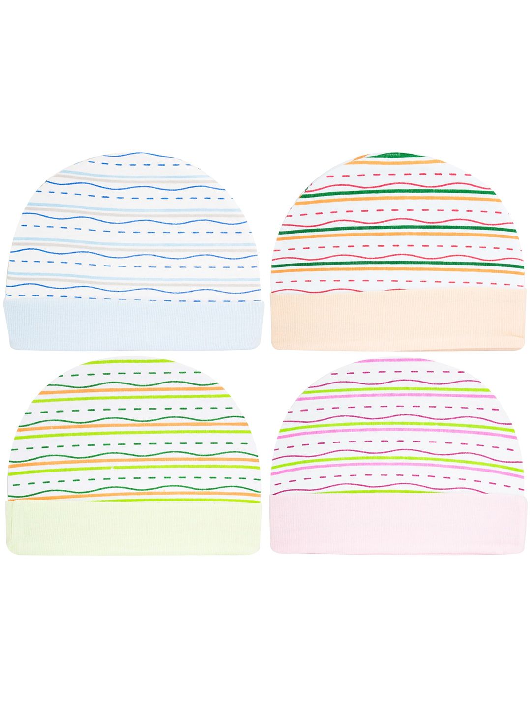 BAESD Kids Pack Of 4 Printed Cotton Beanie-picture-41
