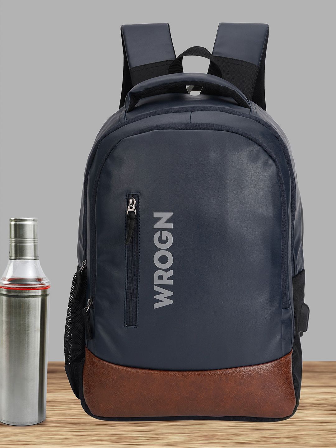 wrogn x fwd WROGN Unisex Brand Logo Backpack with USB Charging Port-picture-58