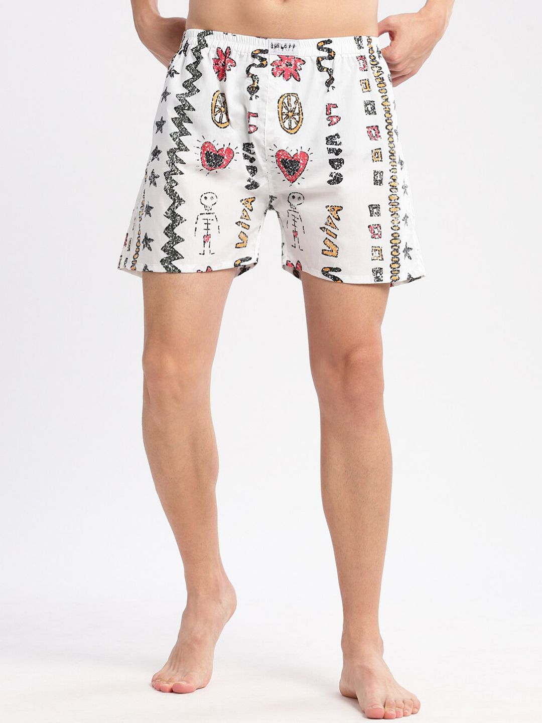 showoffff SHOWOFF Typographic Printed Pure Cotton Boxers AM-141-3_White-picture-11