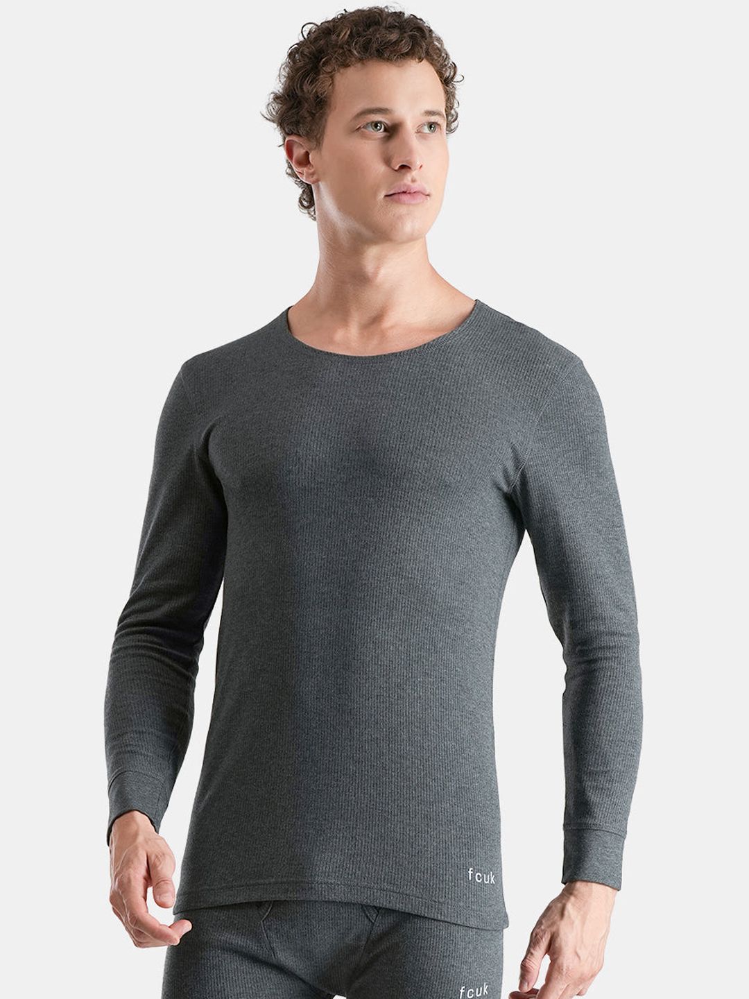 FCUK Ribbed Moisture Wicking Heat Retention Thermal T-shirt-image-38