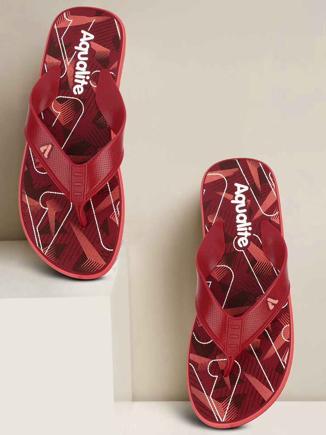 Aqualite Men Printed Rubber Thong Flip-Flops-picture-34