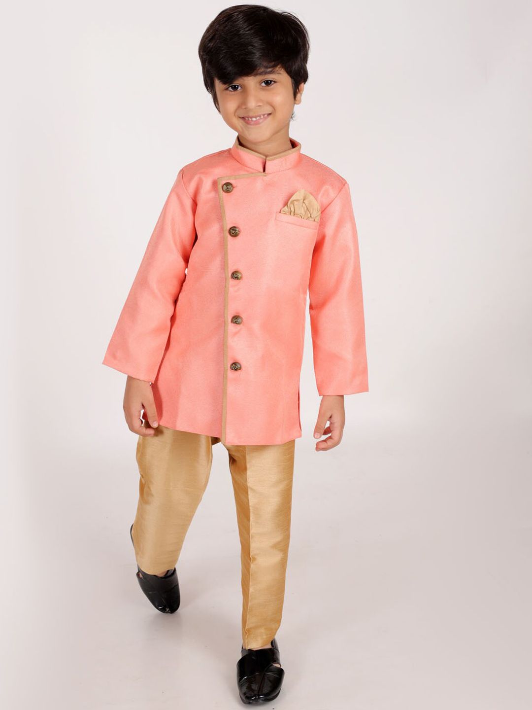 JBN Creation Boys Mandarin Collar Sherwani Set-picture-54