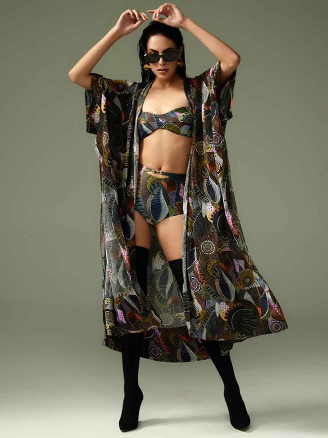 Tizzi Tropical Printed Cover Up Kaftan Dress-picture-14