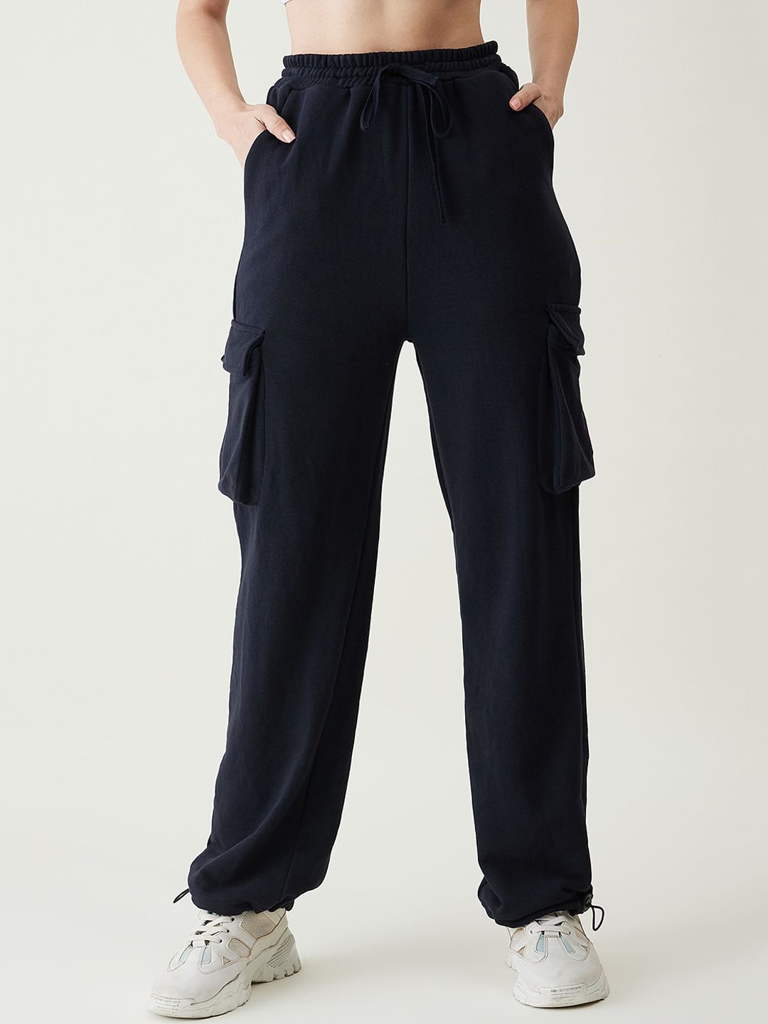 JUNE & HARRY Relaxed Straight Leg Straight Fit High-Rise Cargos Trousers
