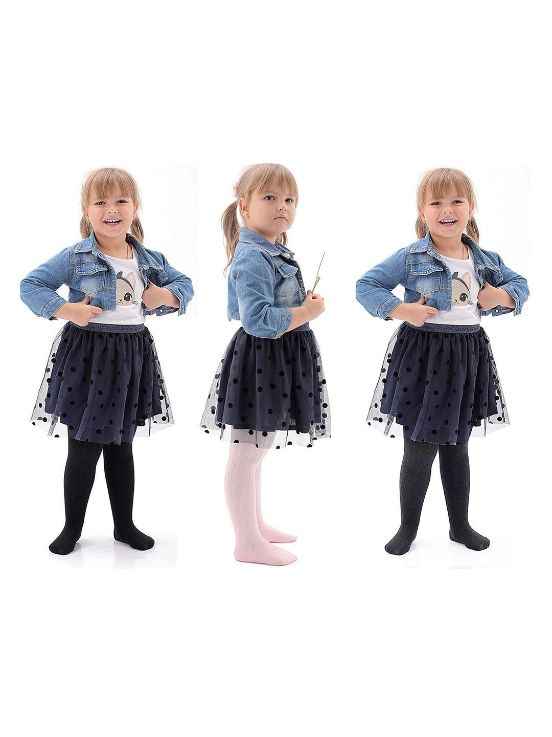 SYGA Girls Pack Of 3 Stockings-picture-58