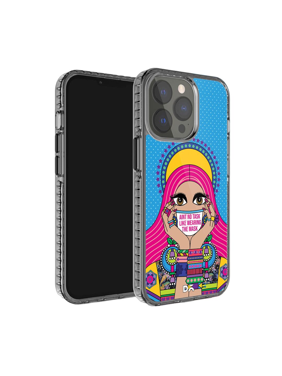DailyObjects Mask-Up Millennial Printed Impact Resistant iPhone 15 Pro Max Phone Case-picture-48