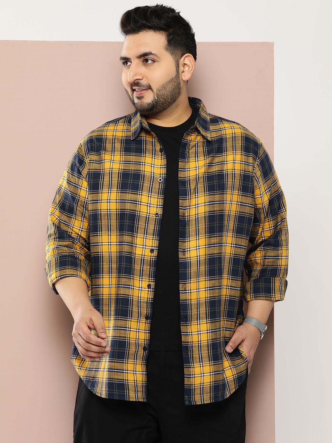 Sztori Men Plus Size Original Checked Casual Shirt-picture-17