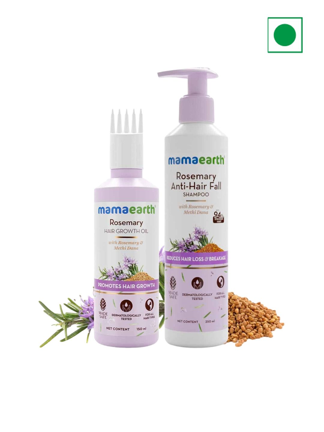 Mamaearth 2-Pcs Rosemary Hair Growth Oil 150ml & Shampoo 250ml Combo-picture-3