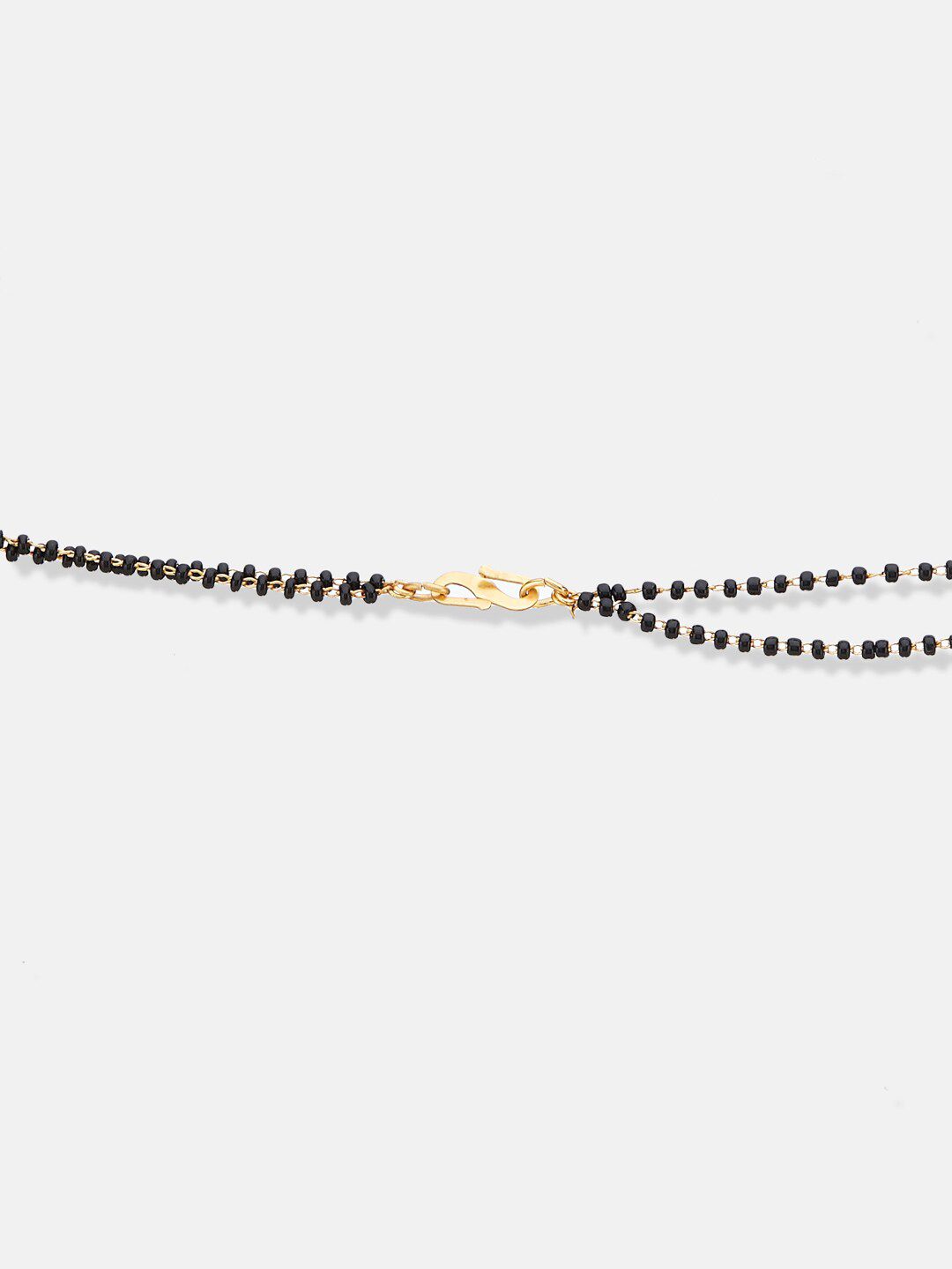 ATIBELLE Gold-Plated Stones-Studded & Beaded Peacock Shaped Mangalsutra With Earrings