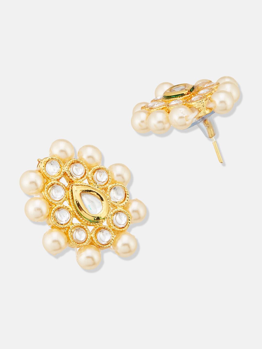 ATIBELLE Gold-Plated Kundan-Studded & Pearl-Beaded Jewellery Set