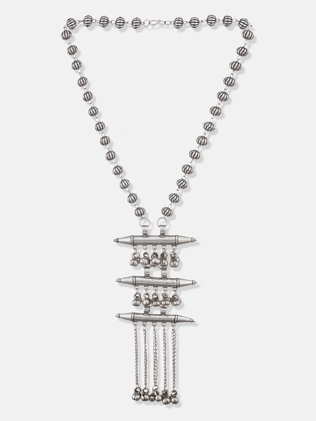 ATIBELLE Silver-Plated German Silver Beaded Necklace