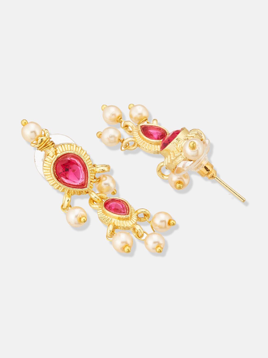 ATIBELLE Gold-Plated Stones-Studded & Beaded Mangalsutra