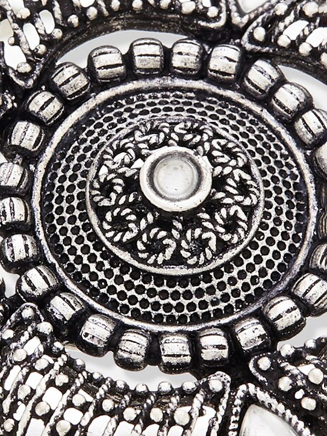 ATIBELLE German Silver Plated Stone Studded Finger Ring