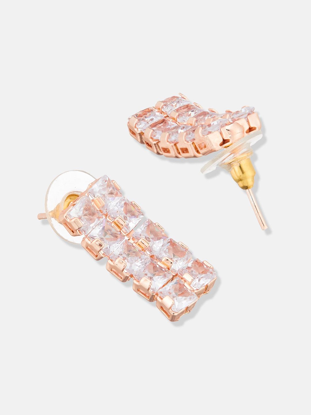 ATIBELLE Rose Gold-Plated CZ-Studded & Beaded Choker Jewellery Set