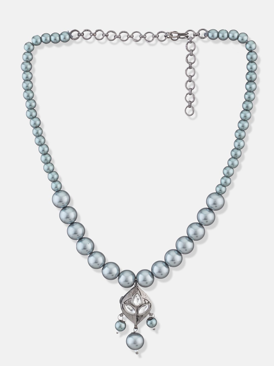 ATIBELLE Silver-Plated Brass Beaded Necklace