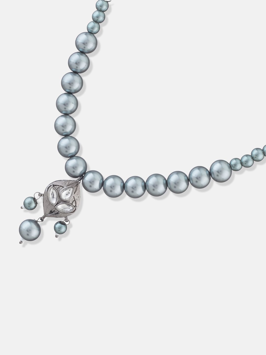 ATIBELLE Silver-Plated Brass Beaded Necklace