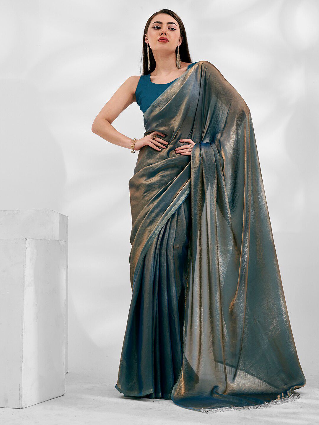 Mitera Shimmery Organza Saree-picture-37