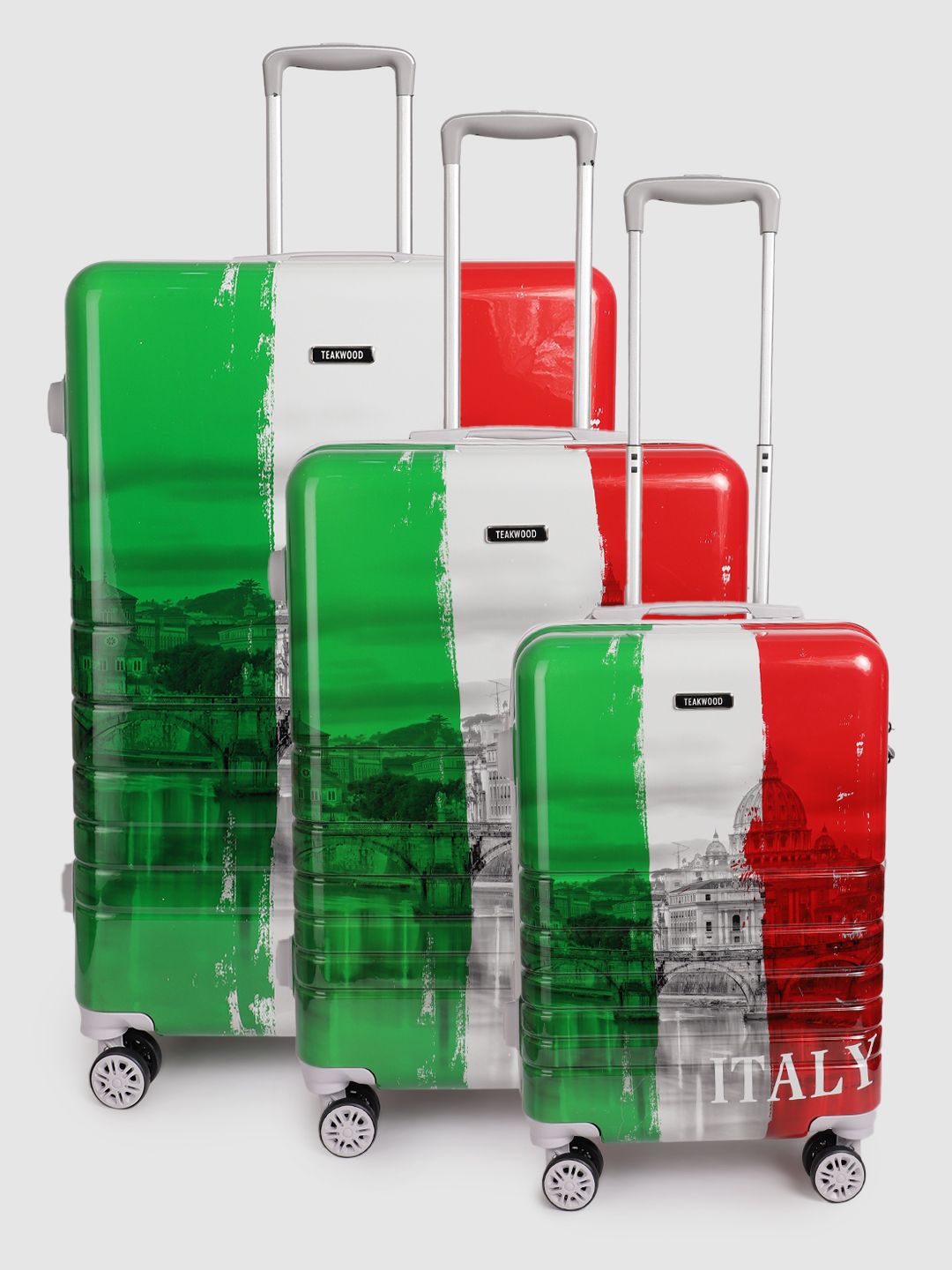 Teakwood Leathers Set of 3 Rome Printed 360 Degree Rotation Hard-Sided Trolley Bags 182L-picture-38