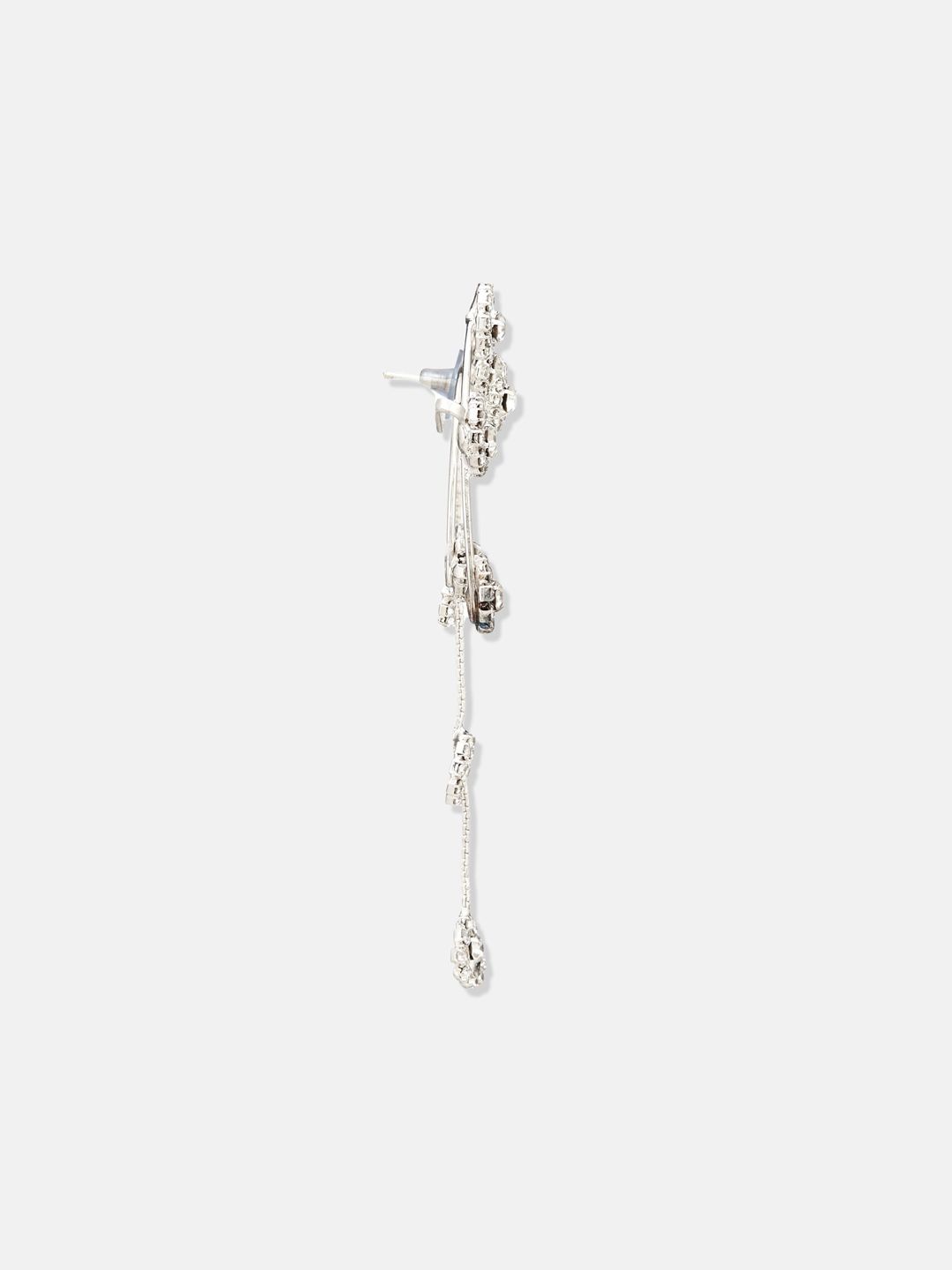 ATIBELLE Silver-Plated Contemporary Ear Cuff Earrings