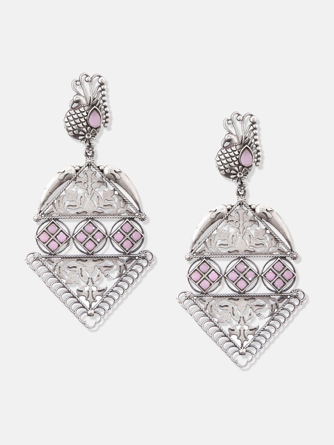 ATIBELLE Silver Plated Contemporary Jhumkas