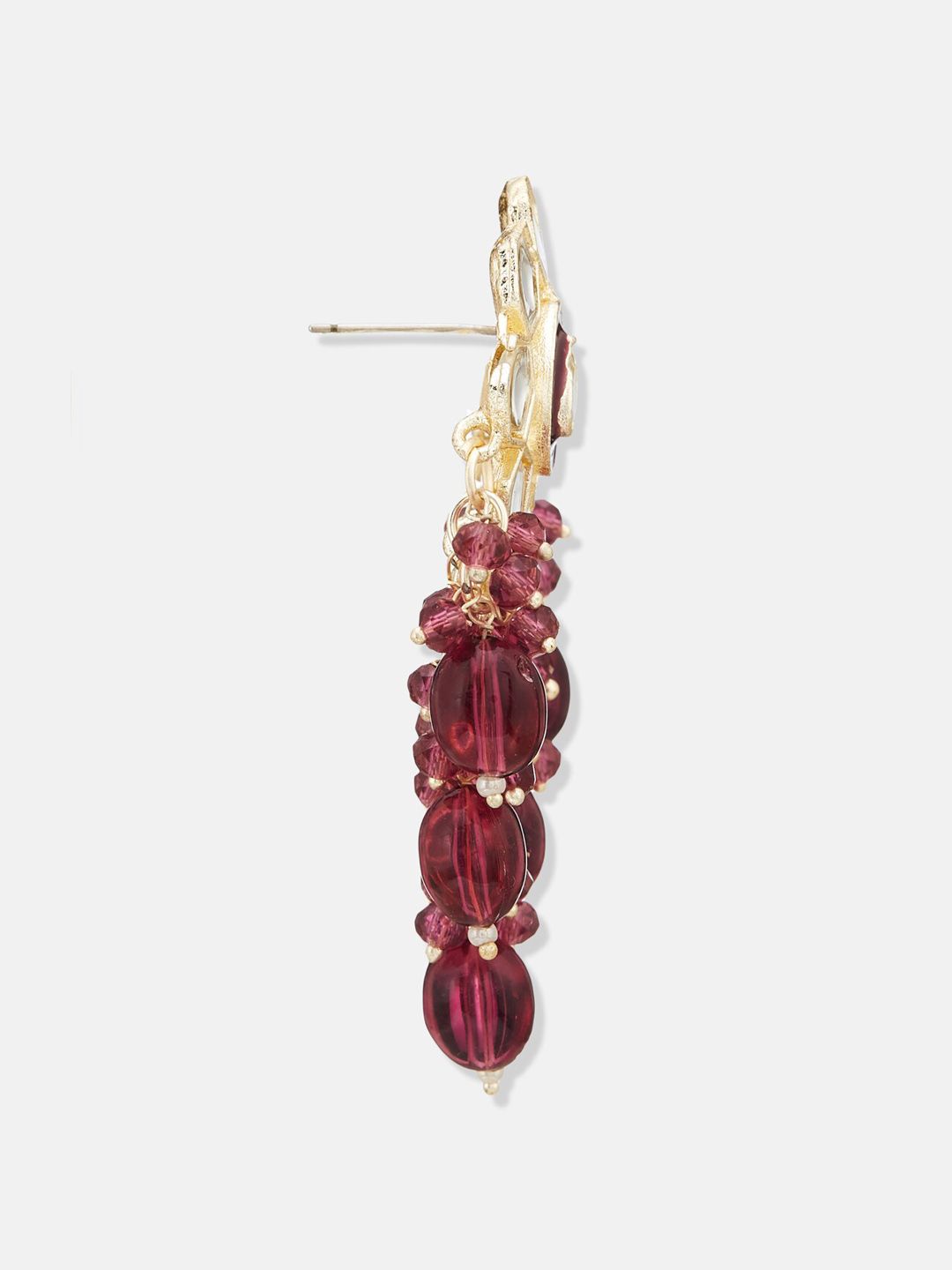 ATIBELLE Gold-Plated Kundan-Studded Contemporary Drop Earrings