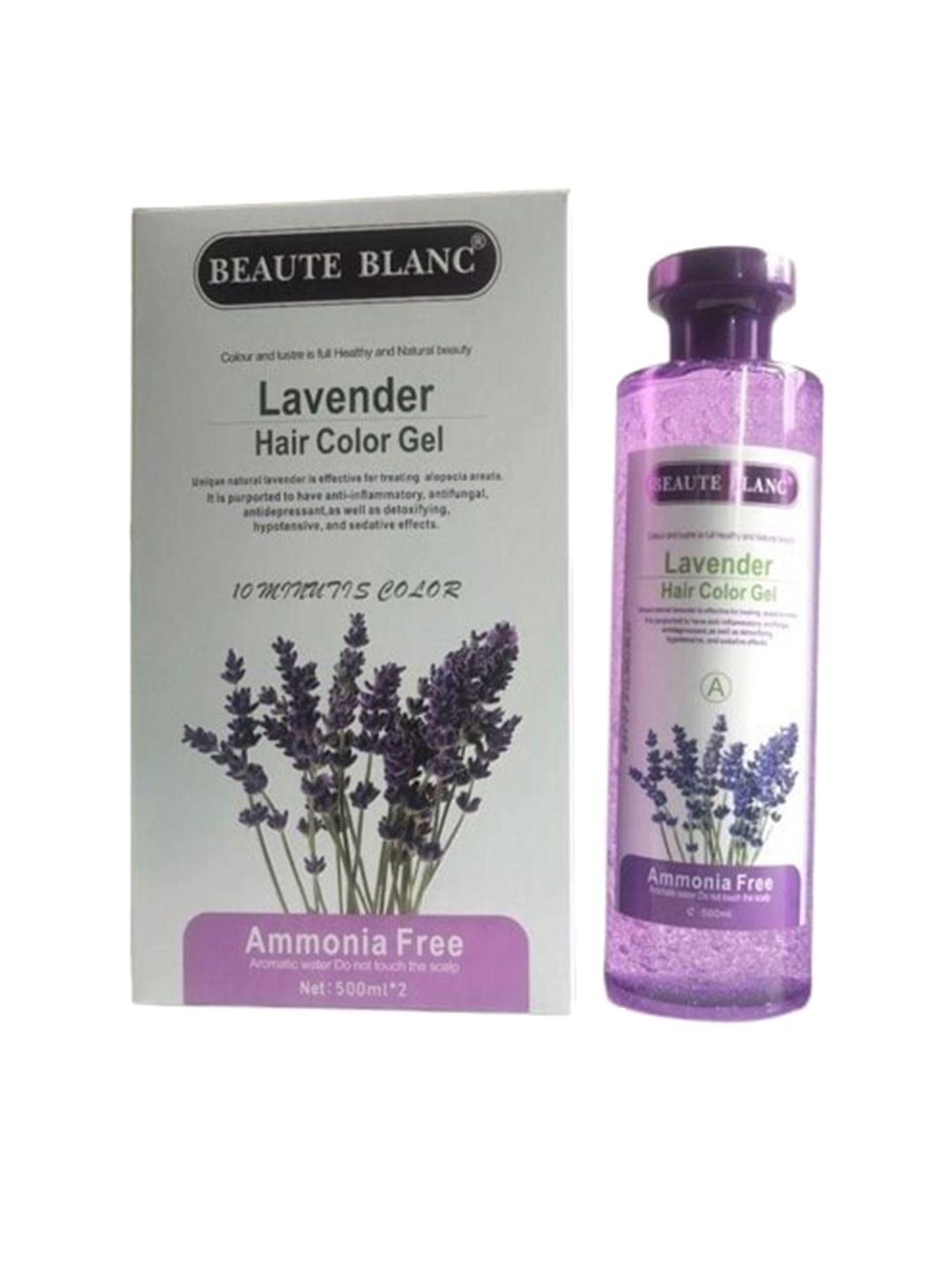 Beaute Blanc Set of 2 Lavender Hair Color Gel - 500ml Each - Black-image-33