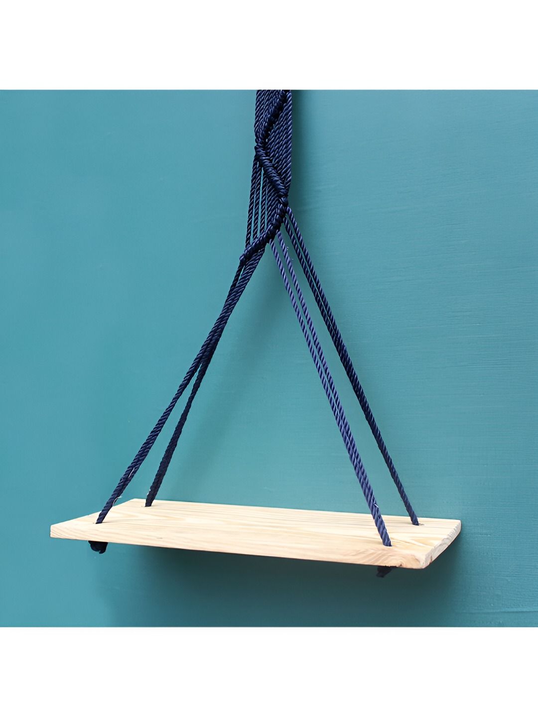 VAH Kya Bat Hai !! Blue & Brown Macrame Wall Hanging Shelf-image-10