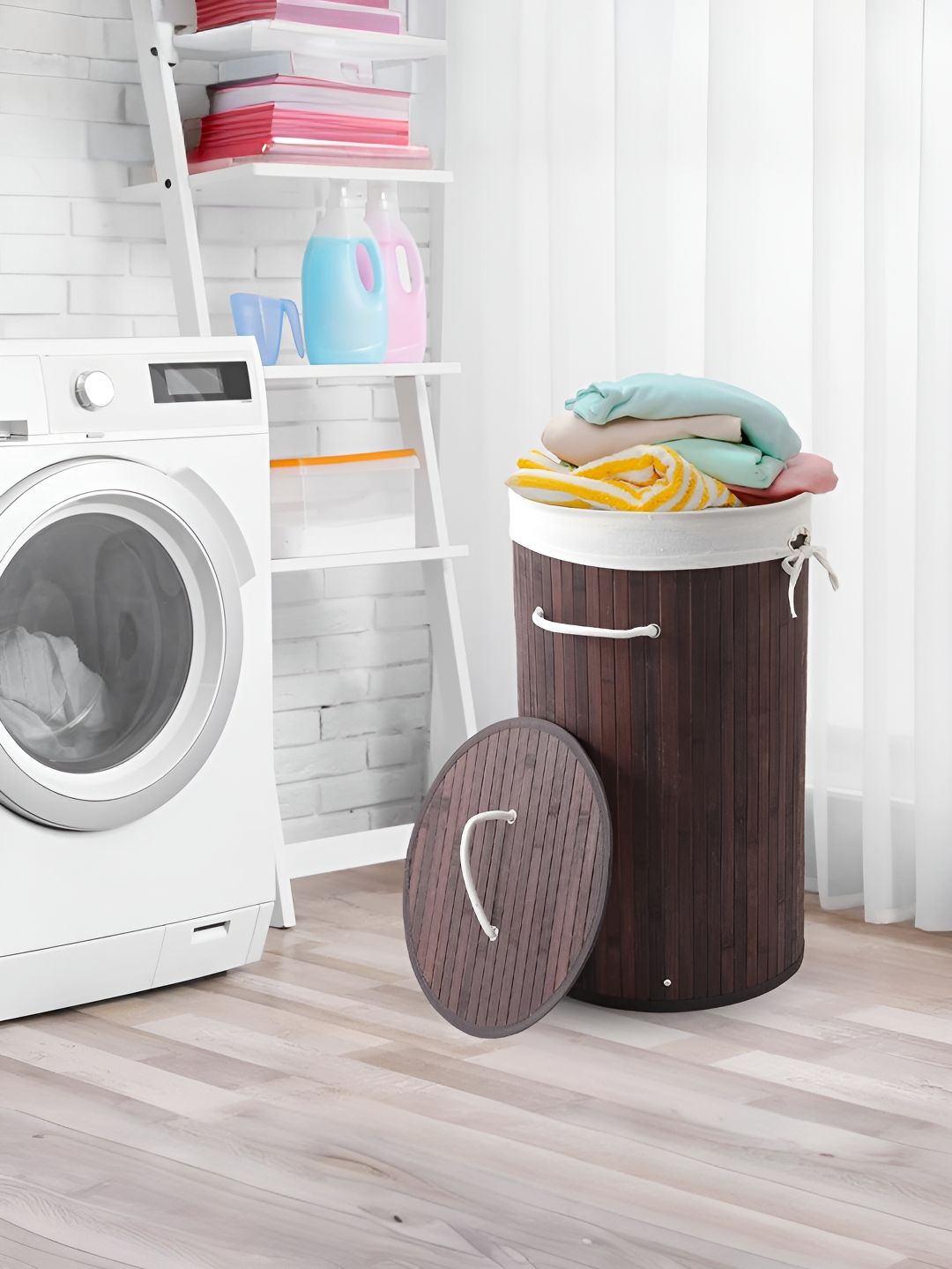 The Better Home Brown Foldable Eco Friendly Laundry Bag With  Durable Rope Handles-picture-38