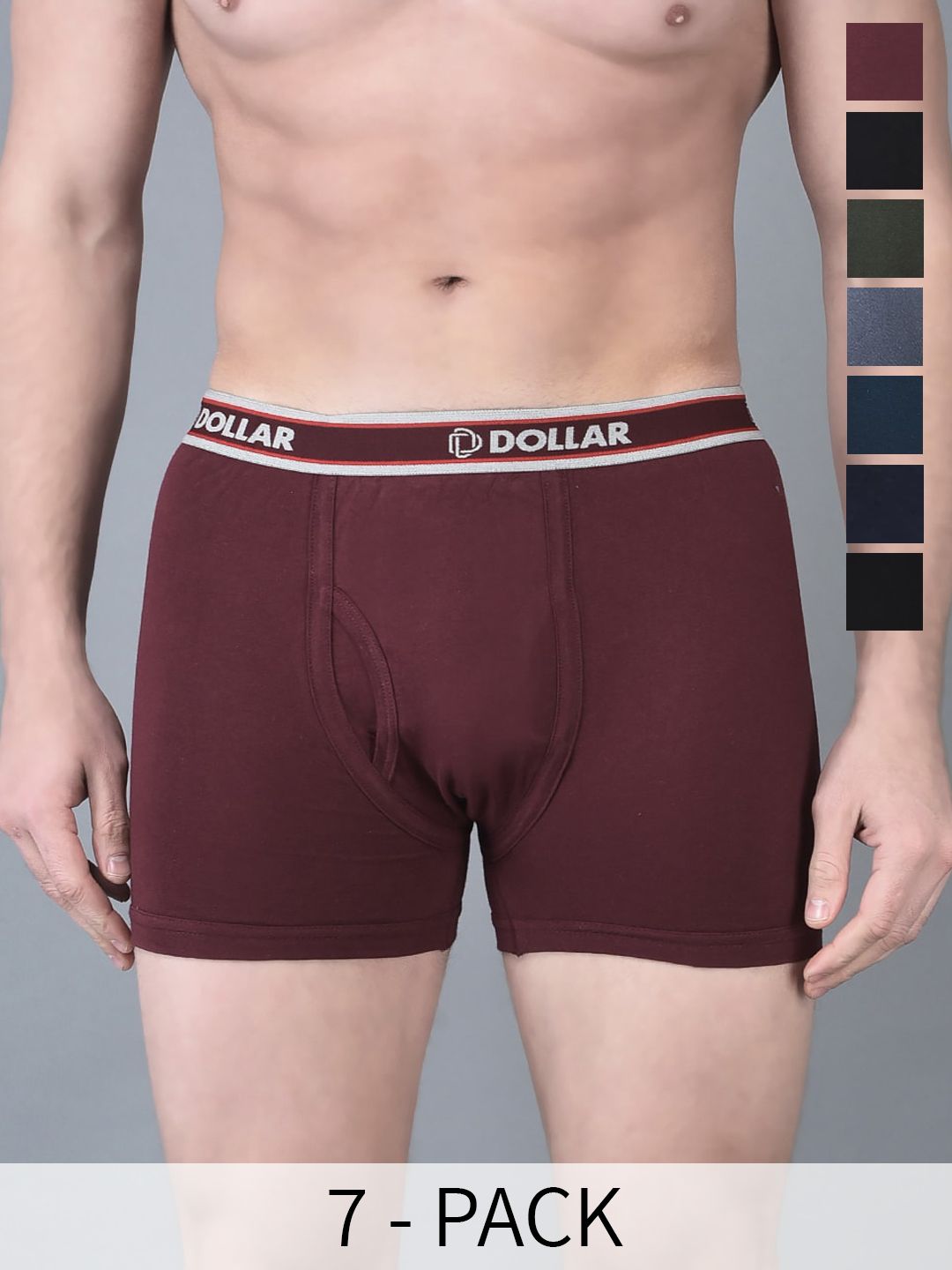 Dollar Bigboss Men Solid Pack of 7 Combed Cotton Classy Trunk-picture-30
