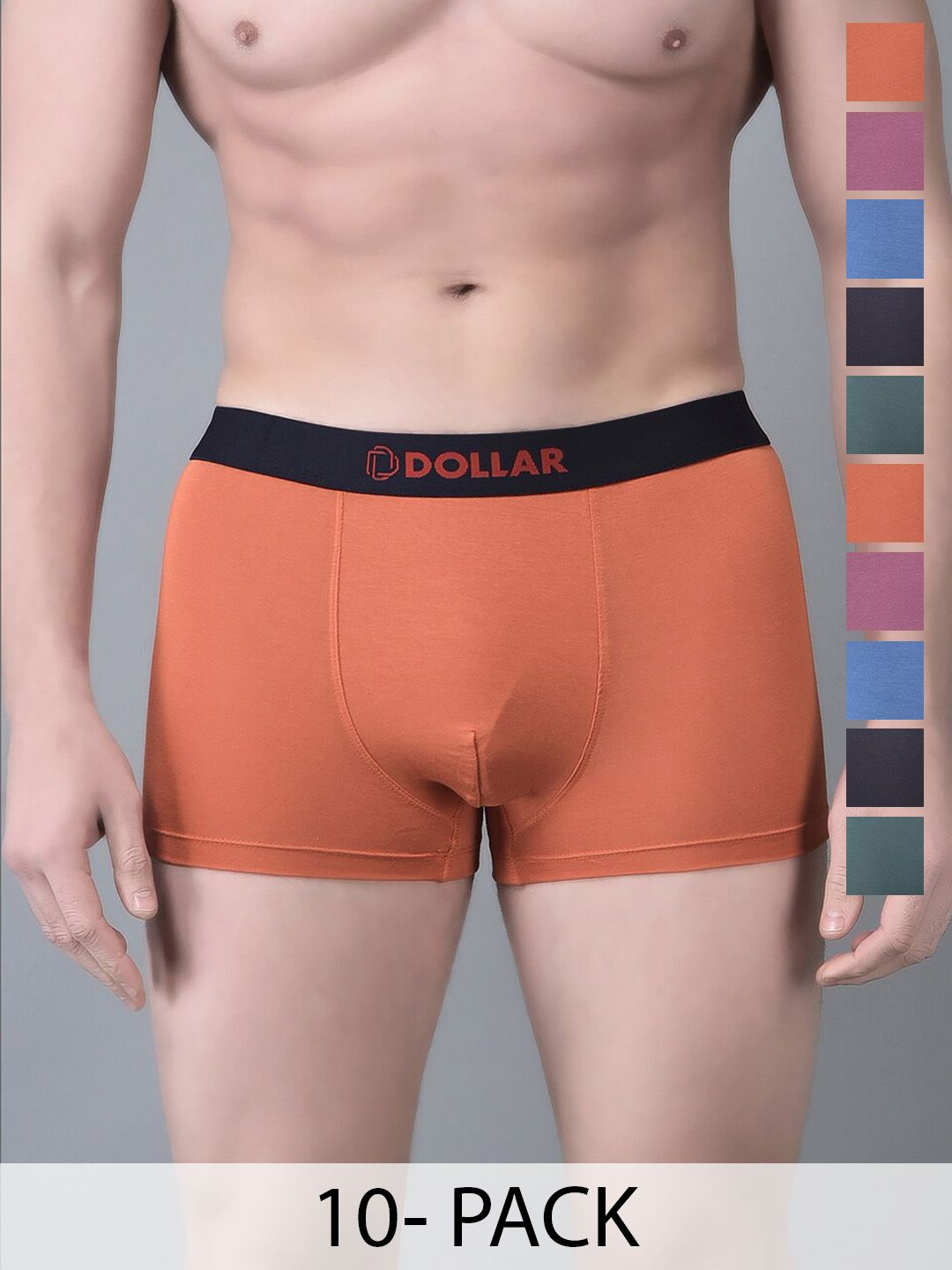 Dollar Bigboss Men Solid Pack of 10 Micro Modal Trendy Trunks-picture-13