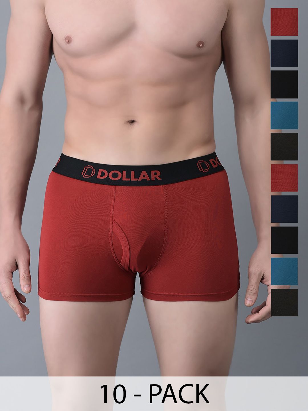 Dollar Bigboss Pack Of 10 Assorted Shuffle Intellisoft Cotton Trunks PO10-S24-picture-18