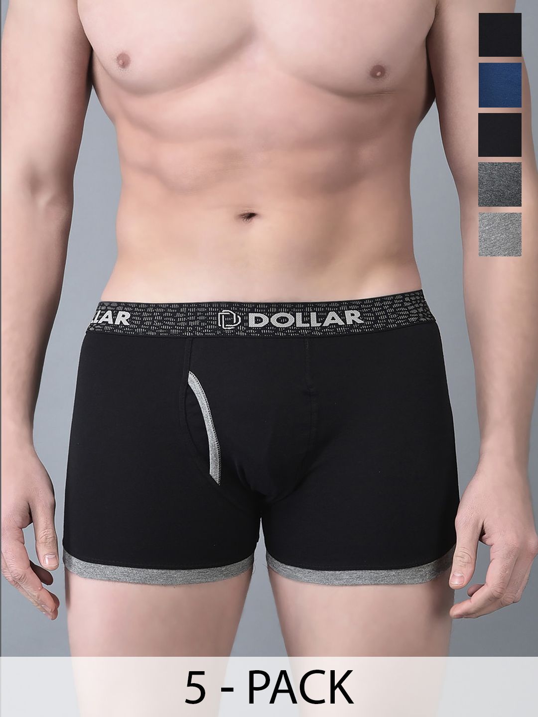 Dollar Bigboss Pack Of 5 Assorted Combed Cotton Trunks MBTR-311-CNTRIB-PO5-S24-picture-23