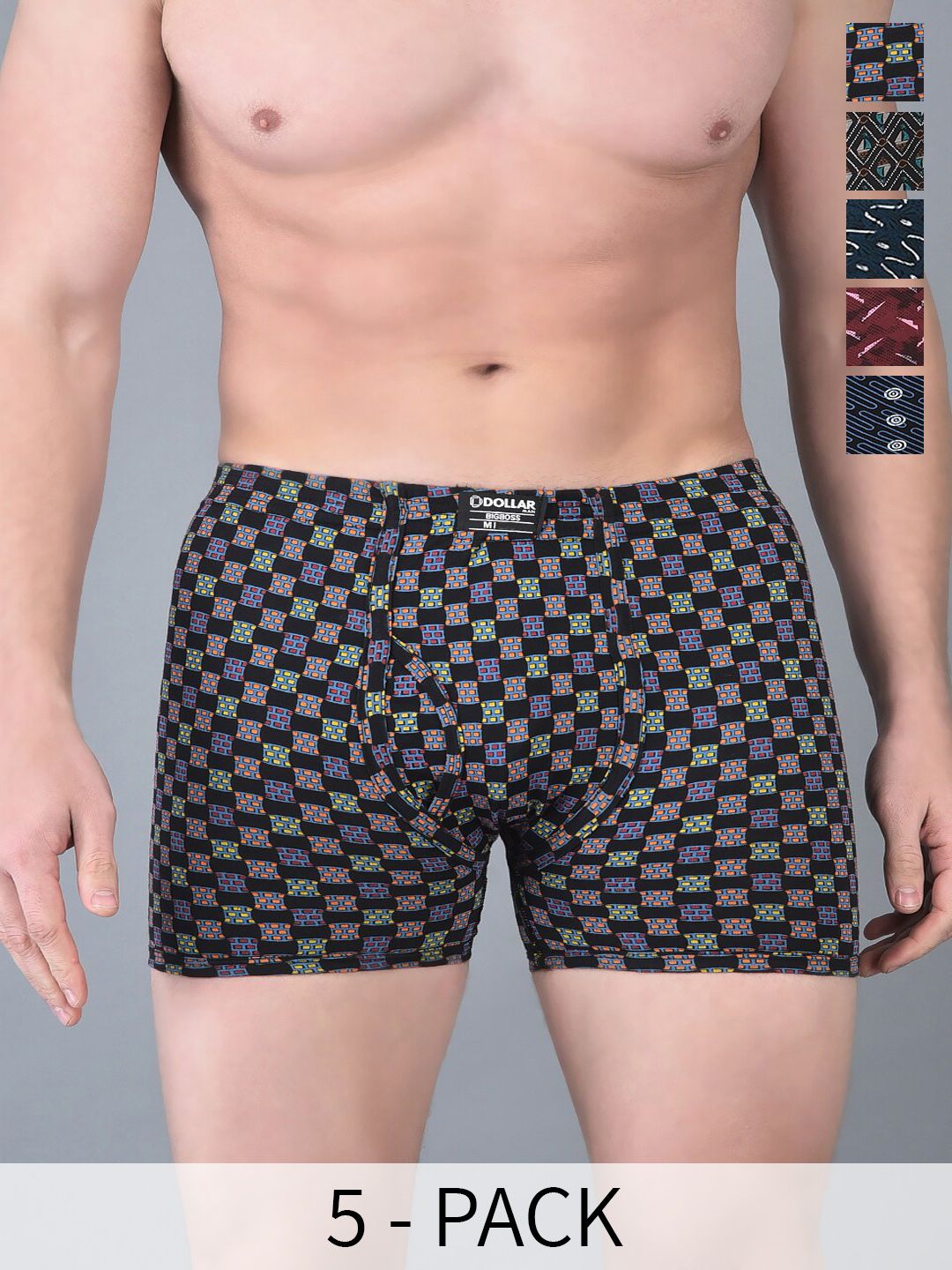 Dollar Bigboss Men Pack of 5 Soft Combed Cotton Trunk MBTR-10-CZYLNG-PO5-CO1-S24-picture-34