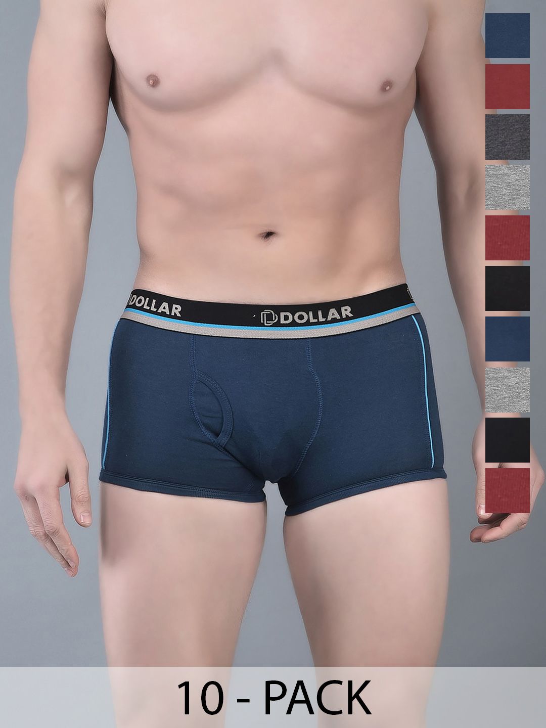 Dollar Bigboss Pack of 10 Super Combed Cotton Trunks-picture-31